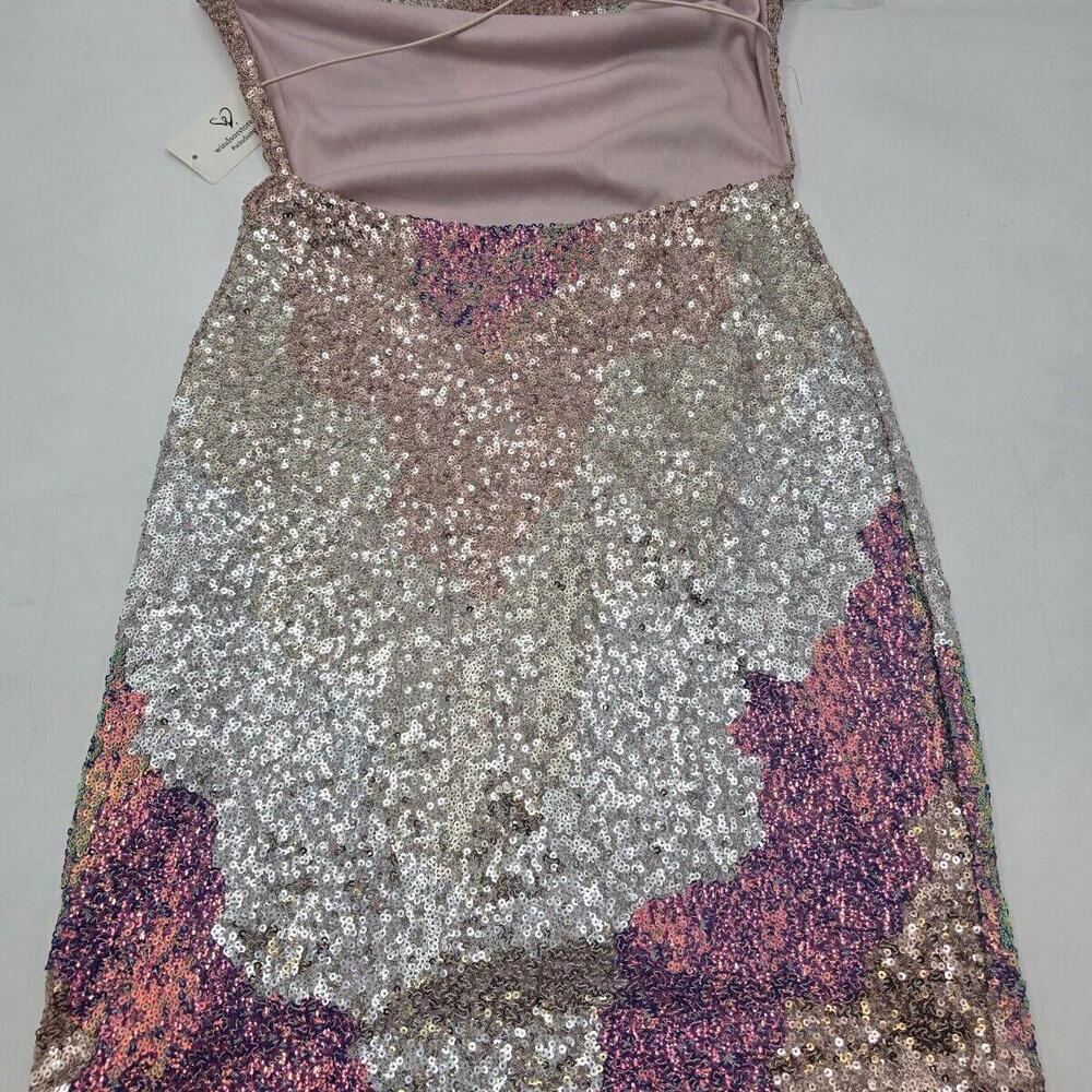 Windsor‎ Party Sequence S Spaghetti Straps Y2K Bodycon Flashy Dress NWT - Picture 6 of 13